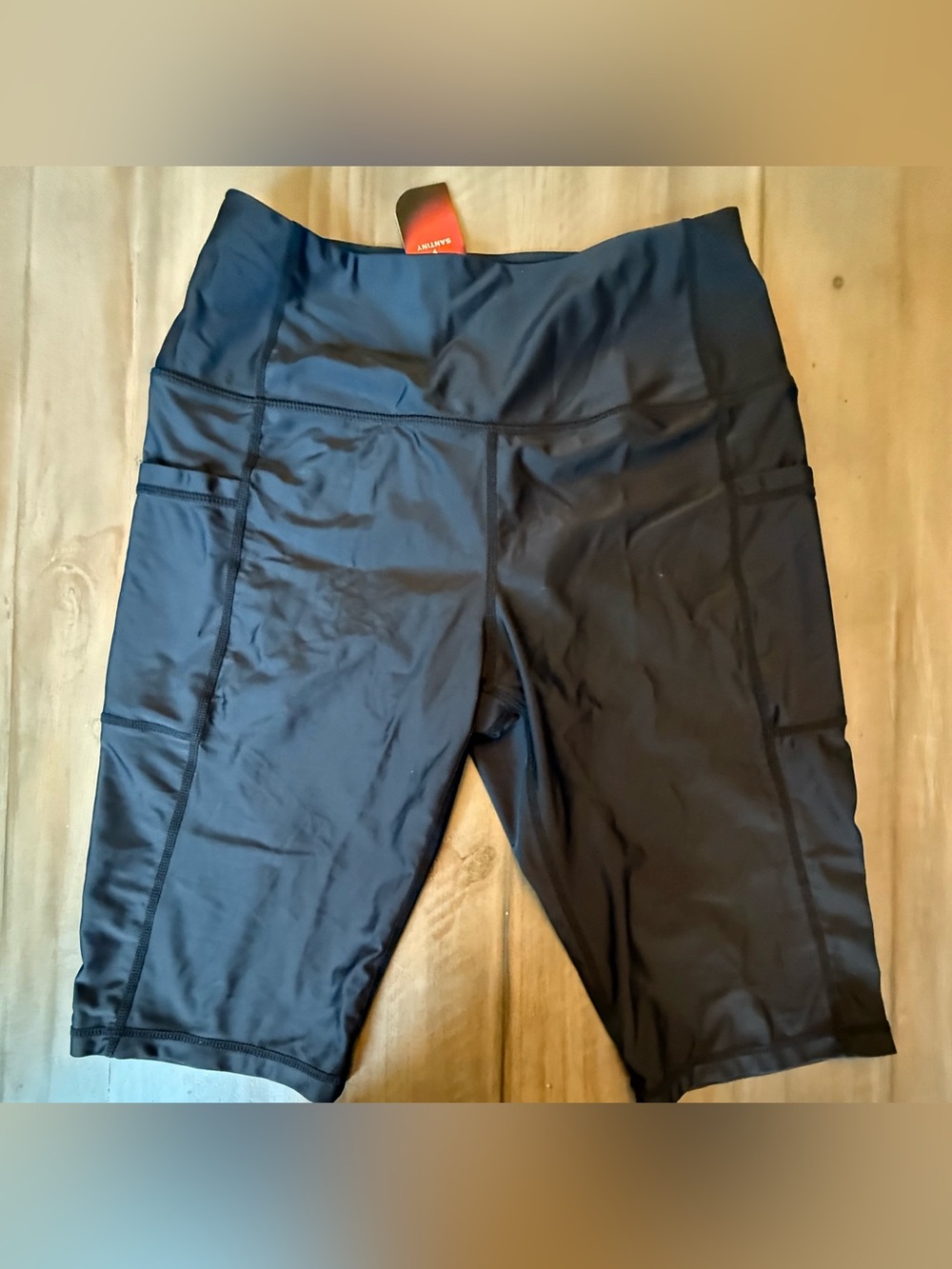 NEW Black High-Waist Athletic Bike Shorts 12
